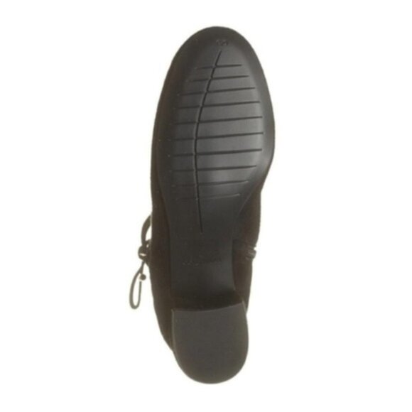 Cole Haan Womens Black Suede Side Zip Lace Up Block Heel Ankle Bootie Sz 8.5 New - Picture 7 of 8